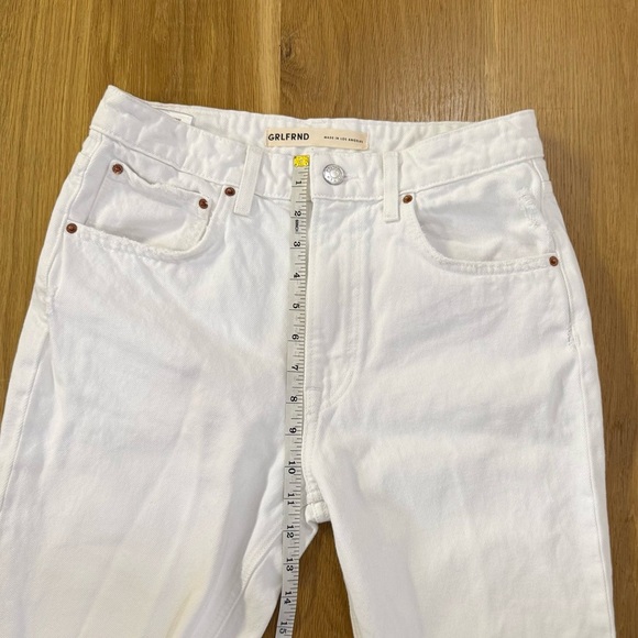 GRLFRND Jeans The Harlow High Rise Bootcut Slit Hem white denim Size 27 / 4 - Picture 5 of 15